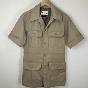Vintage Levi’s Panatela Safari Utility Short Sleeve Shirt Tan 60s 70s